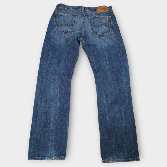 Mens American Eagle Original Straight Distressed Blue Jeans Size 30 - Picture 7 of 9